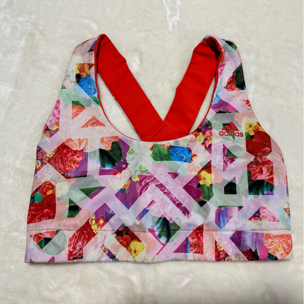 Adidas floral sports bra